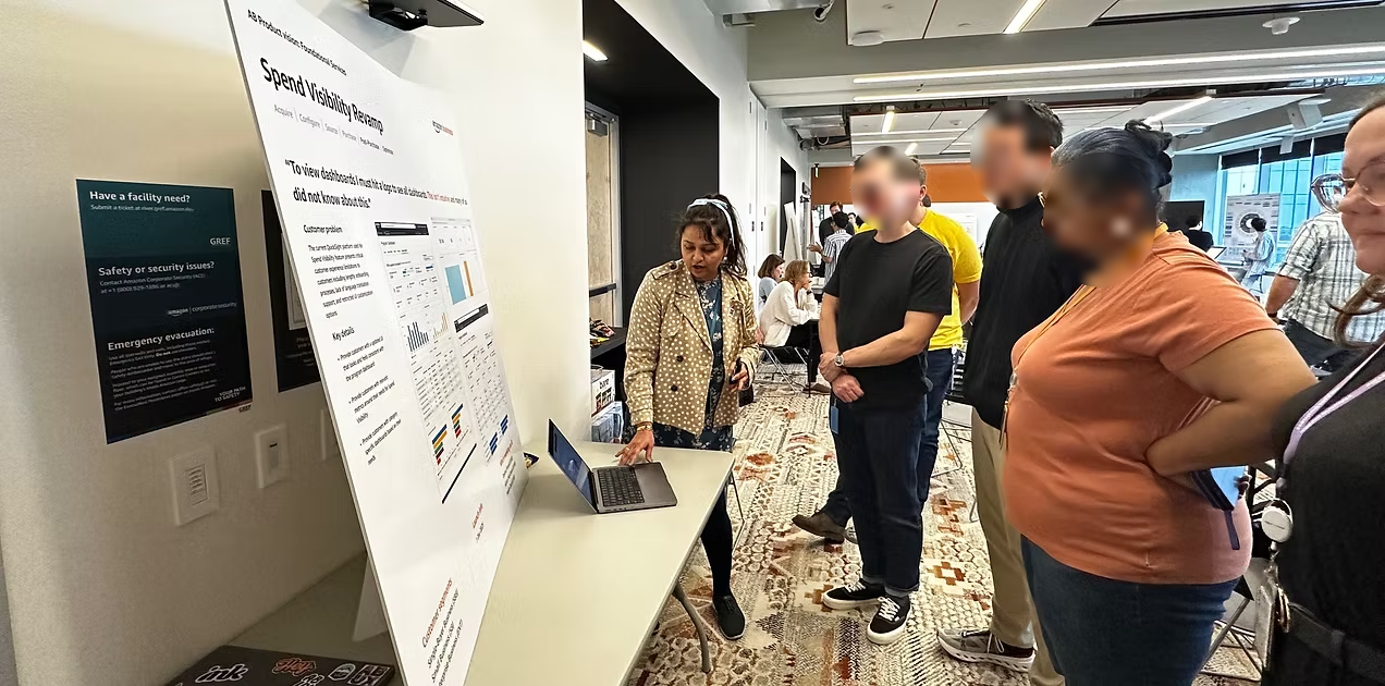 Presenting the Spend Visibility Revamp at an Amazon Business design offsite