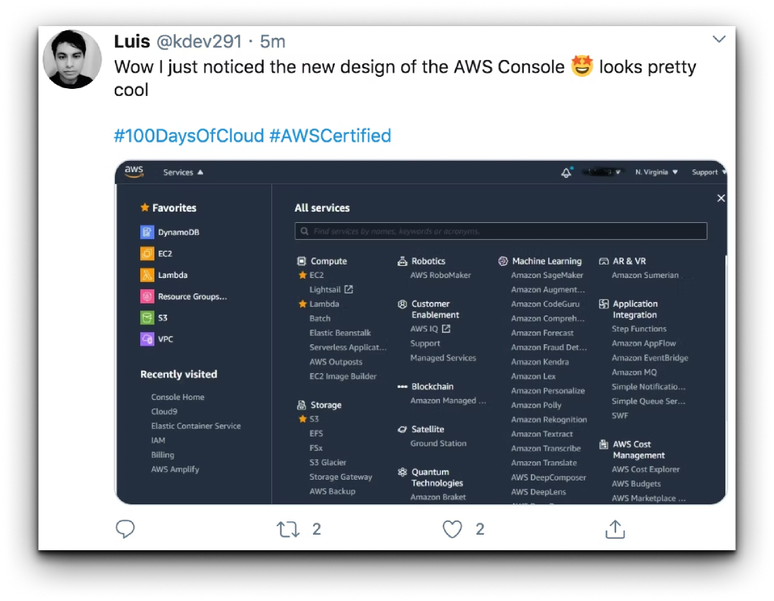 Customer post reacting to the new console design