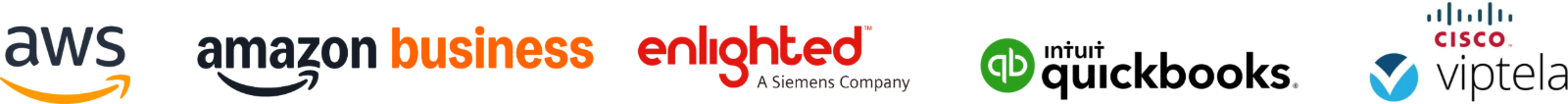 AWS, Amazon Business, Enlighted (a Siemens company), Intuit QuickBooks and Viptela