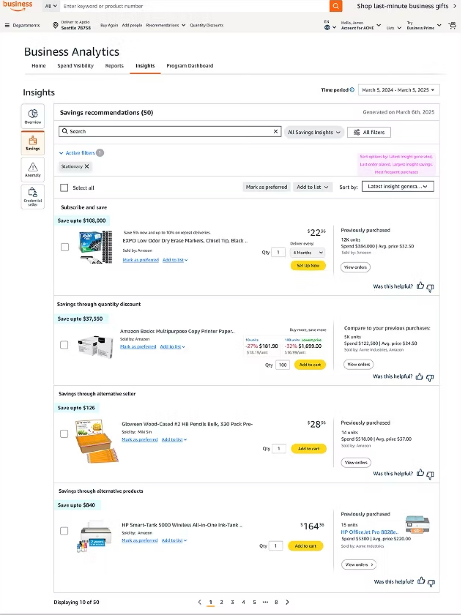 Savings recommendations list screen tested with customers